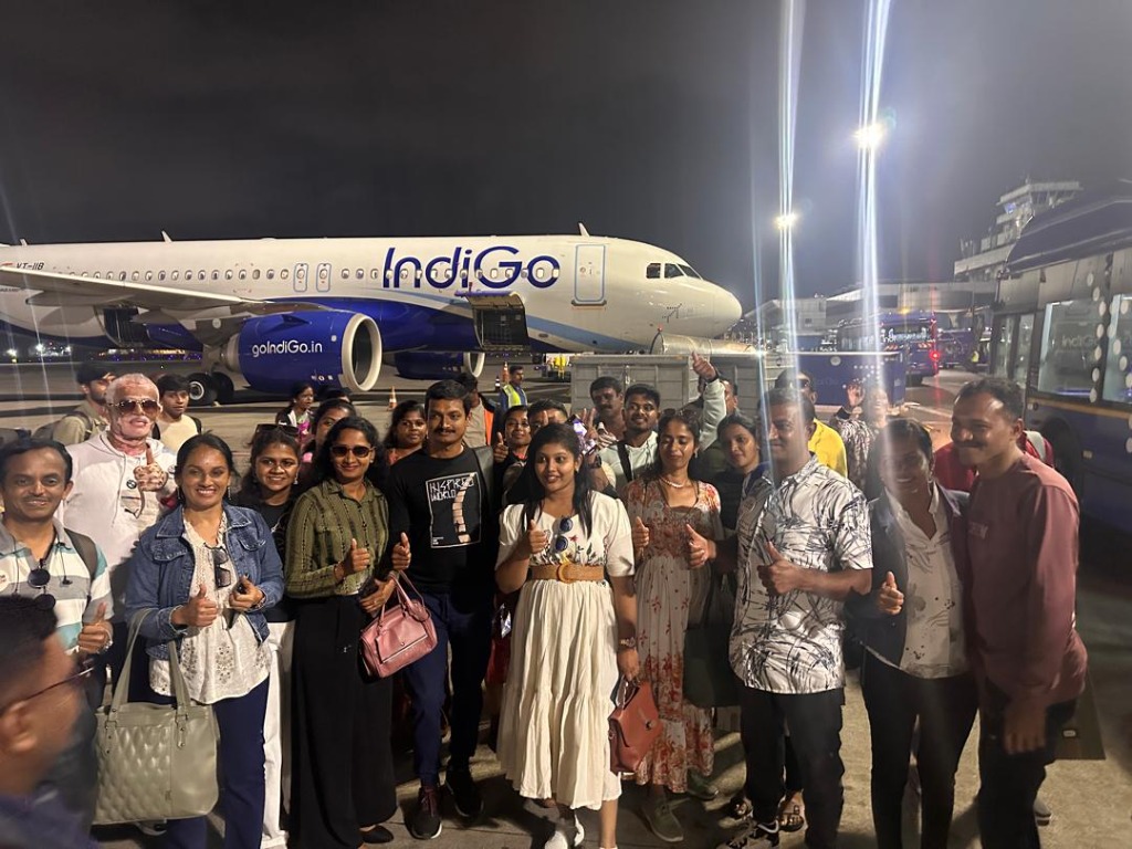 KSR Tours clients at IndiGo airport departure